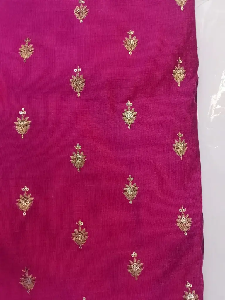 Embroidered Khadi Fabric